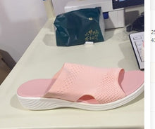 Load image into Gallery viewer, Women's Woven Mesh Platform Sandals | Open-Toe PU Sole Casual Slides