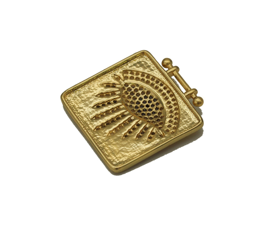 CZ Evil Eye On Square Charm, Sku#L660