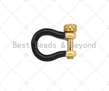 Load image into Gallery viewer, Enamel U Shape clasp, Enamel Buckle Clasp, White/Black/Royal Blue/Red/Pink Screw Clasp, Buckle Clasp, 14x18mm, Sku#K176