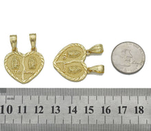 Load image into Gallery viewer, CZ Gold  Virgin Mary Te Amo Medallion Heart Charm, Sku#LK760