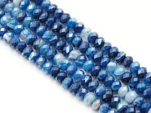 Load image into Gallery viewer, Mystic Natural Blue Banded Agate Rondelle Faceted Beads, Sku#UA264