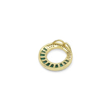 Load image into Gallery viewer, Colorful Baguette CZ Gold Round Ring Charm, Sku#LX323