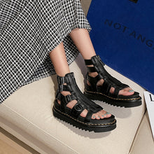 Load image into Gallery viewer, Women's Chunky Platform Elevator Sandals – Open Toe Buckle Sandals with Rubber Sole