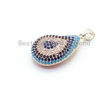 Load image into Gallery viewer, CZ Micro Pave Evil Eye Teardrop Pendant,Cubic Zirconia Pendant,15x29mm, Sku#F17