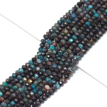 Load image into Gallery viewer, Genuine Blue Brown Turquoise Rondelle Faceted Beads, 4x6mm, Sku#U1513