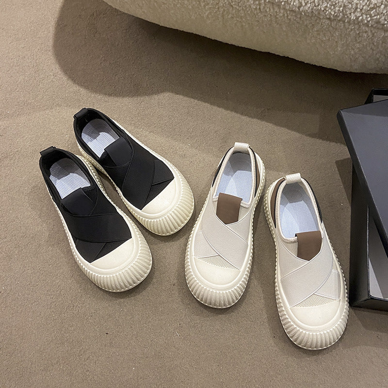 Women's Chunky Platform Sneakers | Slip-On Mesh Breathable Casual Shoes