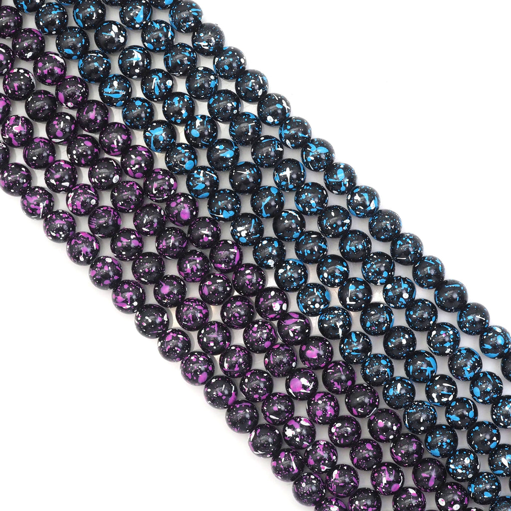 Natural Purple/Blue Hematite Round Smooth Beads, Sku#S158