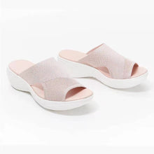 Load image into Gallery viewer, Women's Woven Mesh Platform Sandals | Open-Toe PU Sole Casual Slides