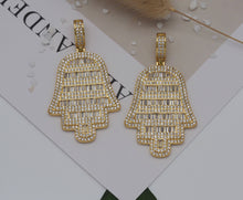 Load image into Gallery viewer, CZ Large Hamsa Hand Charm, Sku#LK621