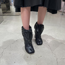 Load image into Gallery viewer, Women's Split-Toe Leather Boots - Mid-Calf Chunky Heel Lace-Up Boots