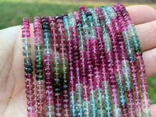 Load image into Gallery viewer, Top Quality Watermelon Tourmaline Faceted Rondelle Beads, 2x3.5mm/2x4.5mm Watermelon Tourmaline, 15.5'' Full Strand, SKU#U1224