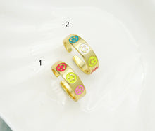 Load image into Gallery viewer, Enamel Smiley Face Band Ring,LD152