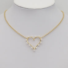 Load image into Gallery viewer, Pearl Heart Connector Pendant Charm, Sku#LK884