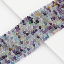 Load image into Gallery viewer, 4x6mm Genuine Fluorite Faceted Rondelle Beads, Sku#U1669