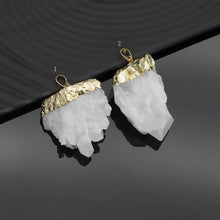 Load image into Gallery viewer, Gold Clear Quartz Pendant, sku#LY30