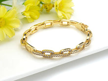 Load image into Gallery viewer, CZ Pave PaperClip Chain Link  Bracelet, LK102