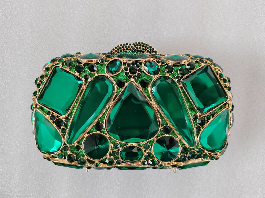 Diamond-Encrusted Evening Clutch Bag - Luxury Crystal Glass Drop Handbag for Women