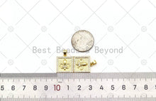 Load image into Gallery viewer, CZ Micro Pave Embossment Flower On Square Shape Pendant, 18K Gold Filled CZ Charm, Necklace Bracelet Charm Pendant,mm,Sku#LK498