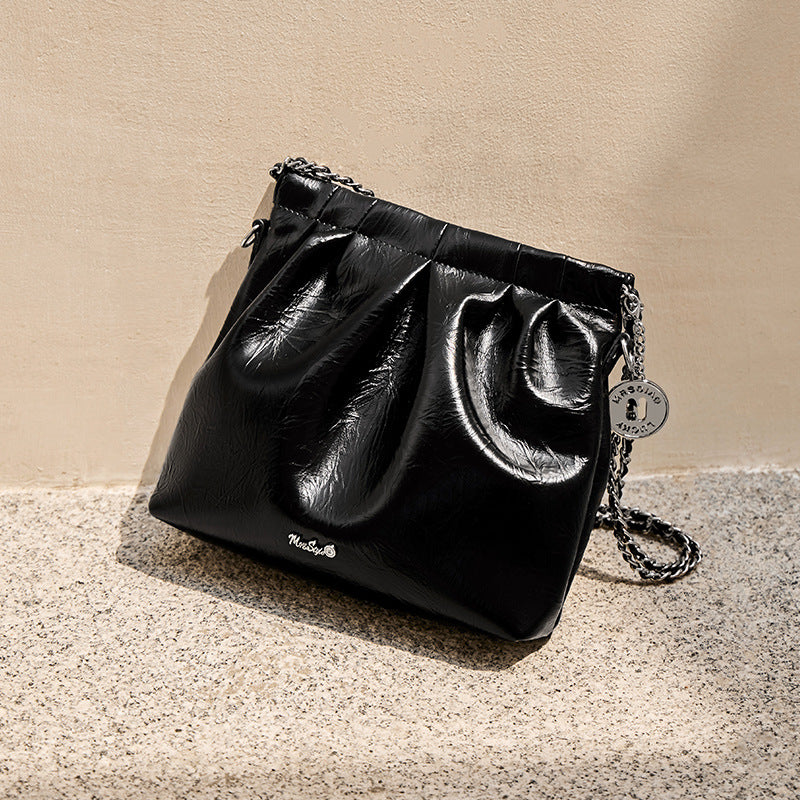 Genuine Leather Bucket Bag