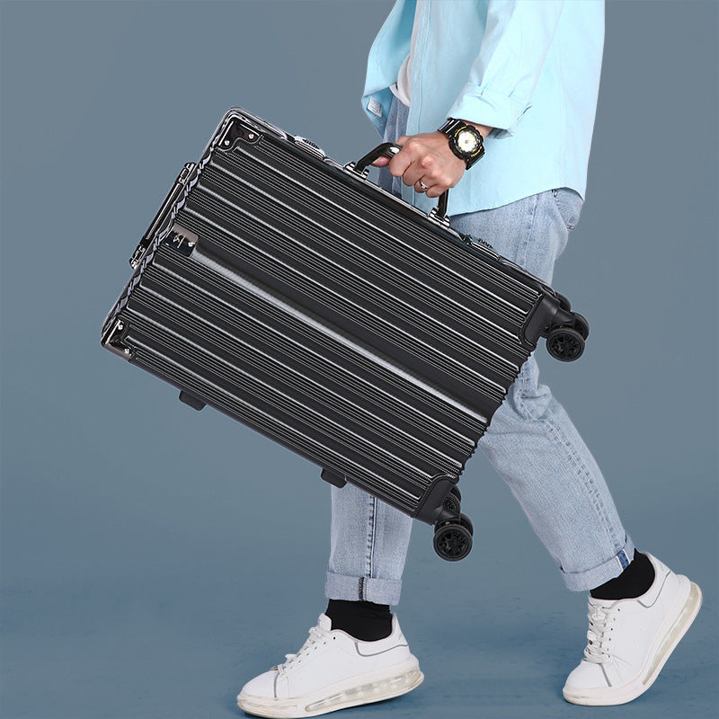 Premium Aluminum Frame Luggage - Rivet-Reinforced Travel Suitcase with Spinner Wheels