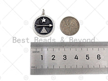 Load image into Gallery viewer, Colorful Enamel Pave Arrow Triangle Five Star On Round Coin Pendant,Silver Enamel Pendant,Pave Enamel Jewelry Findings,20x23mm,Sku#L441