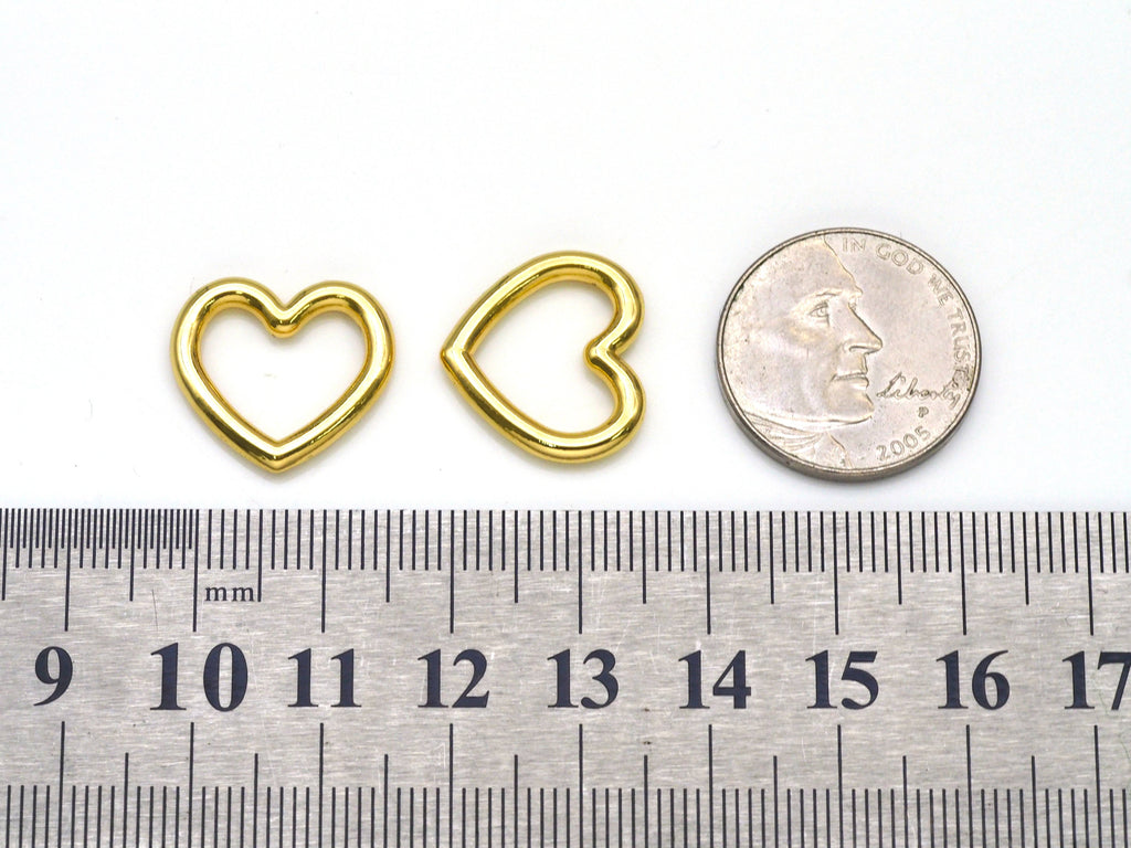 Gold Frame Heart Shape Charm, Sku#B228
