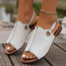 Load image into Gallery viewer, Peep-Toe Buckle Sandals