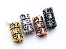 Load image into Gallery viewer, CZ Micro Pave Large hole spear shield spacer beads charms/Drum barrel beads, 15x8mm, 1pc, sku#G230