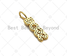 Load image into Gallery viewer, CZ Micro Pave Boss Letter Charm/Pendant,Letter Shape Charm, Boss Pave Pendant, Gold plated charm, 5x22mm,Sku#JL19