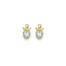 Load image into Gallery viewer, Gold Big Clear CZ Owl Charm, Sku#LK866