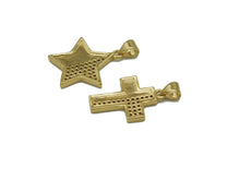Load image into Gallery viewer, CZ Malachite Star Moon Heart Cross Charm, Sku#L667