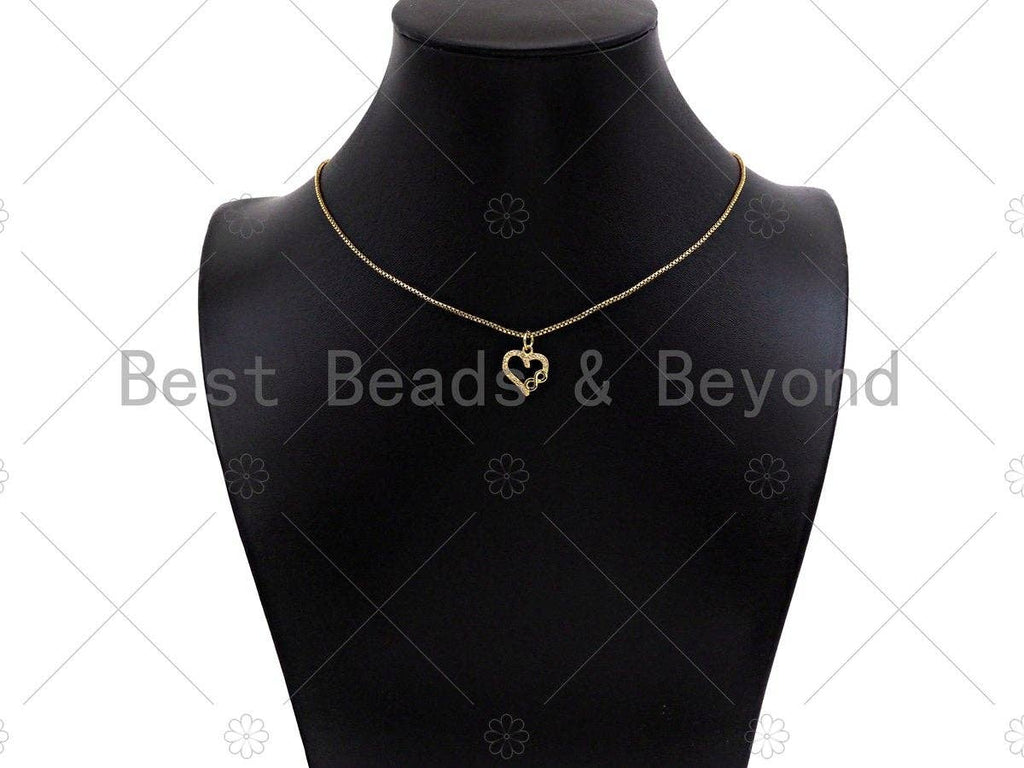 CZ Micro Pave Infinity On Heart Shape Pendant/Charm,Cubic Zirconia Heart Charm, Necklace Bracelet Charm Pendant,12x13mm, Sku#LK236