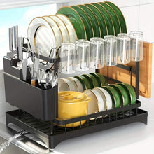 Load image into Gallery viewer, Black Metal Dish Rack – 2-Layer / 3-Layer