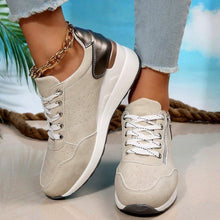 Load image into Gallery viewer, Women's Sporty Lace-Up Flared Sole Dress Shoes | Plus Size | Wedge Heel