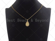 Load image into Gallery viewer, 18K Gold Virgin Mary On Teardrop Emblem Shape Pendant,  Sku#F1148C