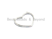 Load image into Gallery viewer, Rainbow Color CZ Micro Pave Large Heart Pendant, Cubic Zirconia Pave Pendant/Connector, Fashion Jewelry Findings, 27x31mm,sku#F655