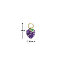 Load image into Gallery viewer, Purple Enamel Berry Charm Pendant,Sku#LX847