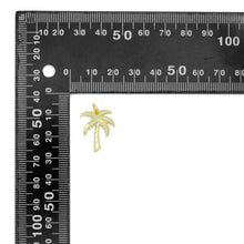 Load image into Gallery viewer, Gold Silver Coconut Palm Tree Charm Pendant, Sku#A486