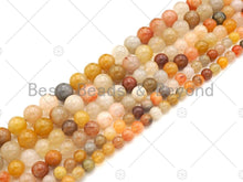 Load image into Gallery viewer, Quality Genuine Rutilated Jade Smooth Round Beads, 6mm/8mm/10mm/12mm Red Gold Gray Jade Beads, 15.5'' Full Strand, SKU#U1160