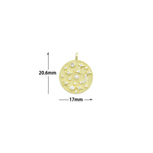 Load image into Gallery viewer, Clear CZ Pearl Moon Star Coin Charm Pendant,Sku#LX861