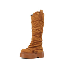 Load image into Gallery viewer, Women's Chunky Platform High Boots - European Style Suede Winter Boots