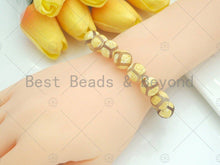 Load image into Gallery viewer, Natural Yellow Tibetan Agate Stretchy Bracelet