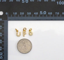 Load image into Gallery viewer, Cute Gold CZ Initial Charm, Alphabet Name Letter Charm,sku#LX193