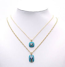 Load image into Gallery viewer, Blue Pink Enamel Evil Eye Square Rectangle Charm, Sku#LK725