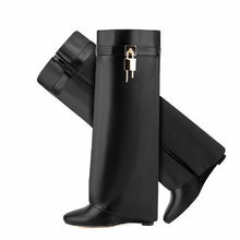 Load image into Gallery viewer, Women's High-Heel Pointed Toe Side Zipper Boots | Wedge Heel Ankle Boots