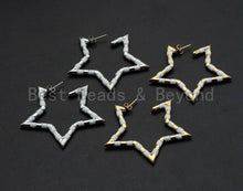 Load image into Gallery viewer, Enamel CZ Five Point Star Shape Stud Earring, Sku#J136