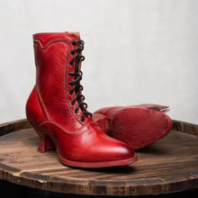 Load image into Gallery viewer, Women's Sculptural Heel Lace-Up Ankle Boots – Pointed Toe | Sarah Express