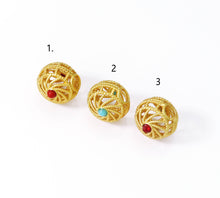 Load image into Gallery viewer, Gold Enamel Hollow Out Ball Spacer Beads, Sku#LX63