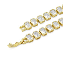 Load image into Gallery viewer, Rectangle CZ Link Chain Bracelet/Necklace, sku#A111