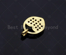 Load image into Gallery viewer, CZ Micro Pave Fuchsia Heart Lock Charm, Fuchsia CZ Heart Charm, Lock Pave Pendant, Gold Lock, 11x15mm, Sku#LK79